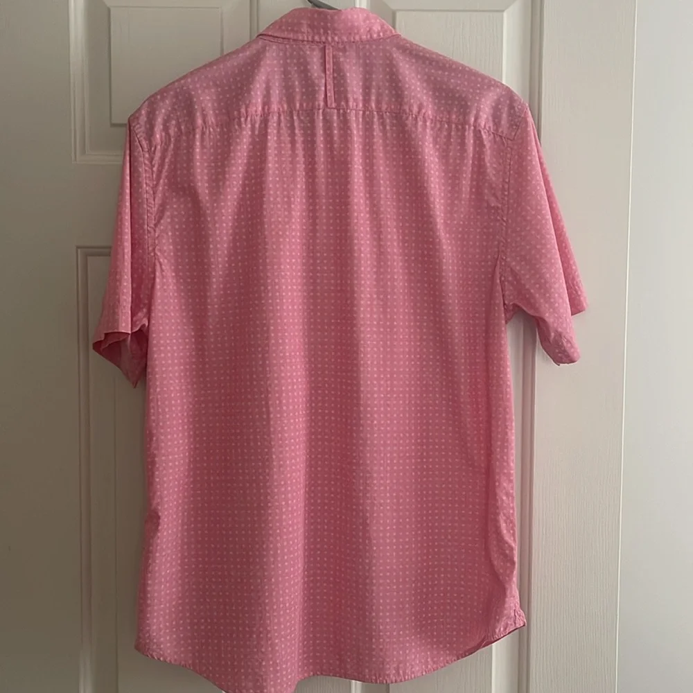 Banana Republic Slim 100% Luxe Poplin Cotton Short Sleeve Button Down Size Med
